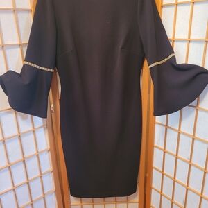 Calvin Klein Black Dress with Gold Accents